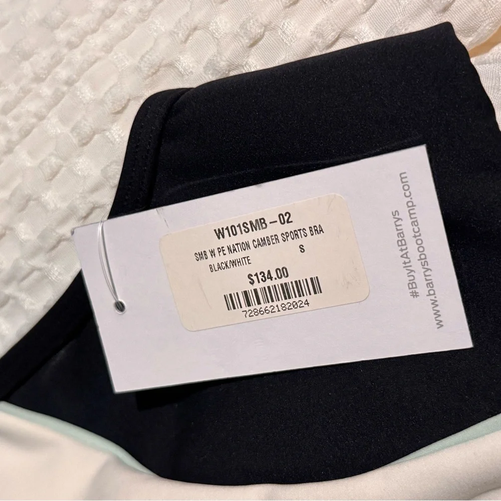 PE NATION Women's Black and White Sports Bra Brand New With Tags Size S - Picture 2 of 3